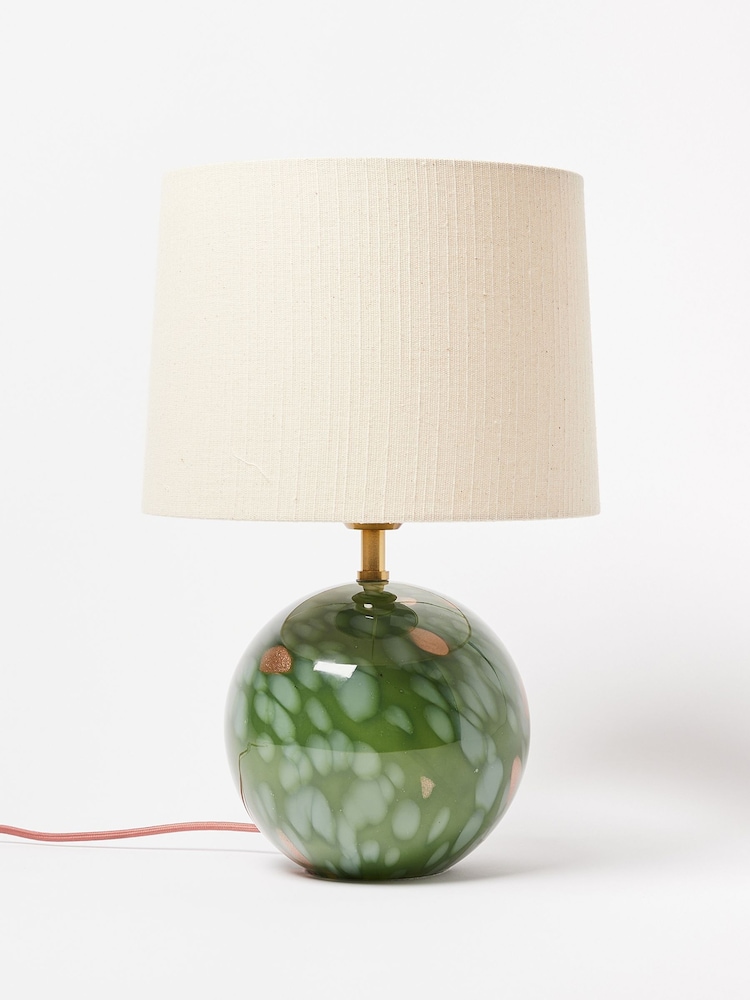 Oliver Bonas Green Zoja Glitter Desk & Table Lamp - Image 1 of 4
