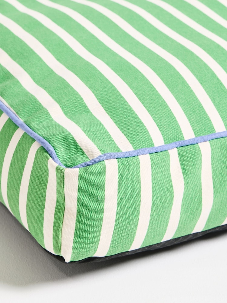 Oliver Bonas Green Large Stripe Pet Cushion - Image 2 of 3