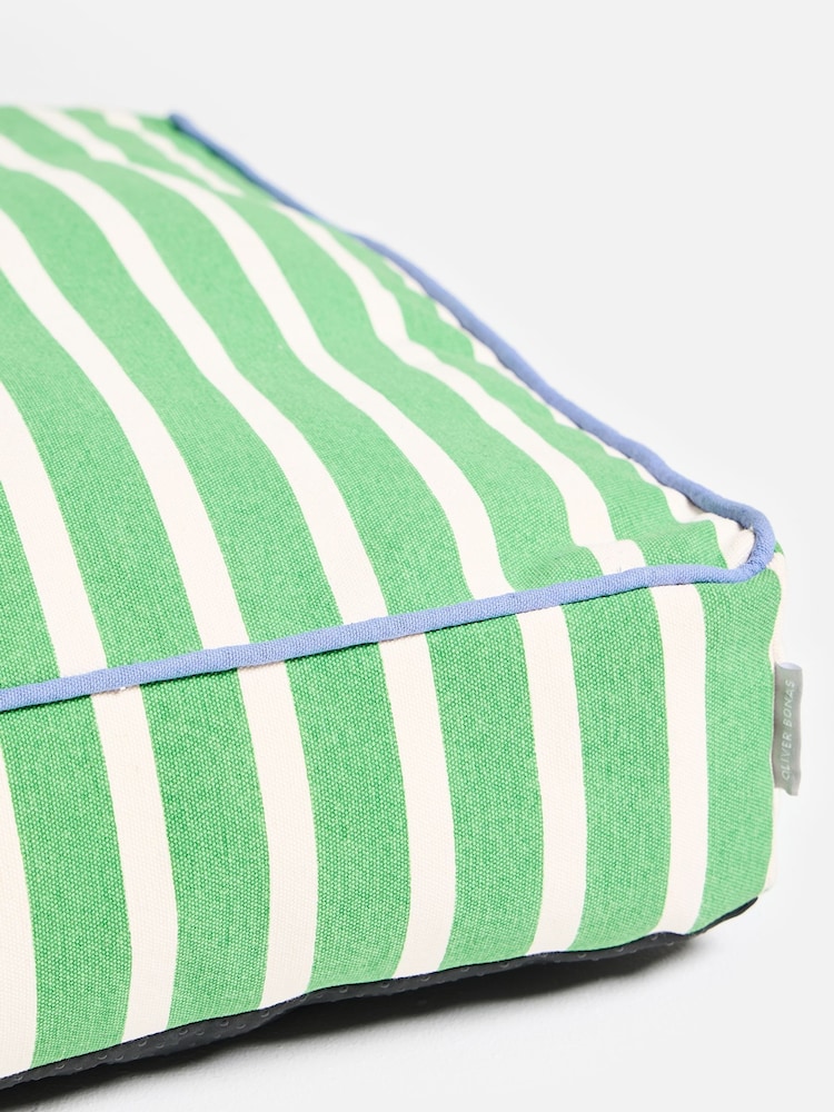 Oliver Bonas Green Large Stripe Pet Cushion - Image 3 of 3