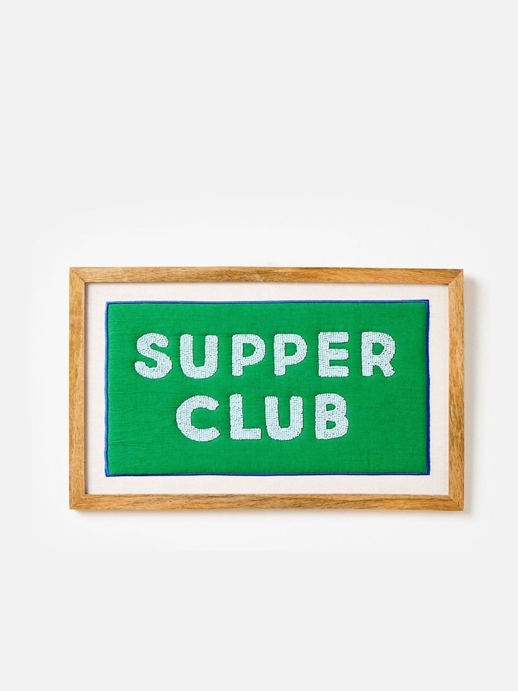 Oliver Bonas Green Supper Club Beaded Framed Wall Art - Image 6 of 6 Oliver Bonas Green Supper Club Beaded Framed Wall Art - Image 6 of 6