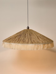 Oliver Bonas Ecru Celine Fringed Ceiling Lamp Shade - Image 2 of 3