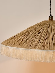 Oliver Bonas Ecru Celine Fringed Ceiling Lamp Shade - Image 3 of 3