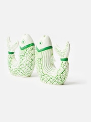 Oliver Bonas Green Ceramic Fish Book Ends Ornament - Image 1 of 6