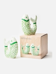 Oliver Bonas Green Ceramic Fish Book Ends Ornament - Image 2 of 6
