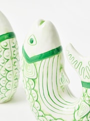 Oliver Bonas Green Ceramic Fish Book Ends Ornament - Image 3 of 6