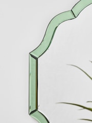 Oliver Bonas Green Aurora Round Wall Mirror - Image 3 of 4