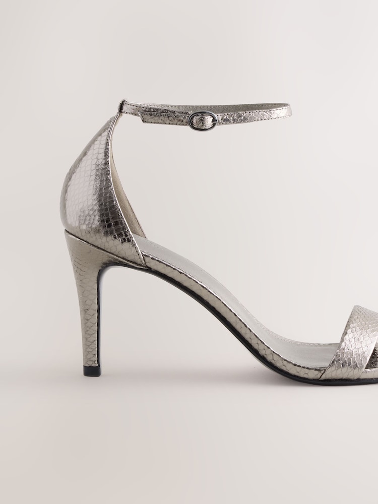 Buy Pewter Forever Comfort Strappy Heeled Sandals from Next USA