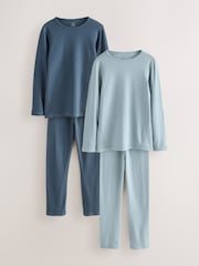 Blue Kind to Skin Pyjamas 2 Pack (9mths-12yrs) - Image 1 of 5