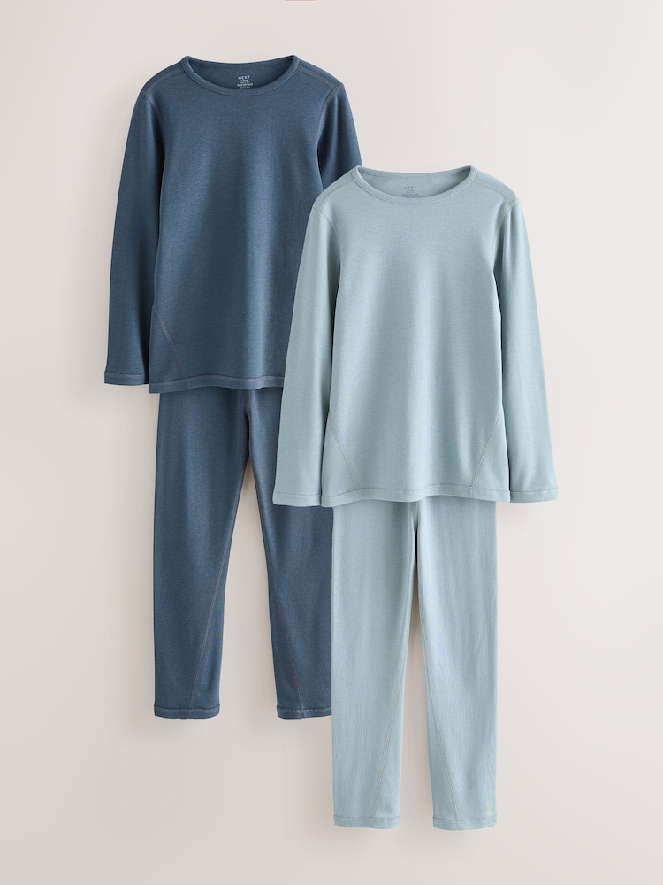 Blue Kind to Skin Pyjamas 2 Pack (9mths-12yrs) - Image 1 of 5 Blue Kind to Skin Pyjamas 2 Pack (9mths-12yrs) - Image 1 of 5