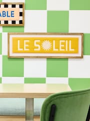 Oliver Bonas Yellow Le Soleil Embroidered Framed Wall Art - Image 1 of 6