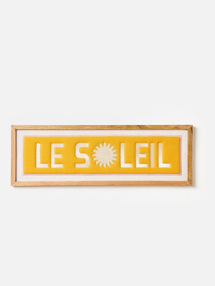 Oliver Bonas Yellow Le Soleil Embroidered Framed Wall Art - Image 2 of 6