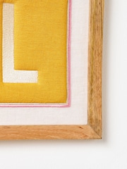 Oliver Bonas Yellow Le Soleil Embroidered Framed Wall Art - Image 3 of 6