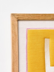 Oliver Bonas Yellow Le Soleil Embroidered Framed Wall Art - Image 5 of 6