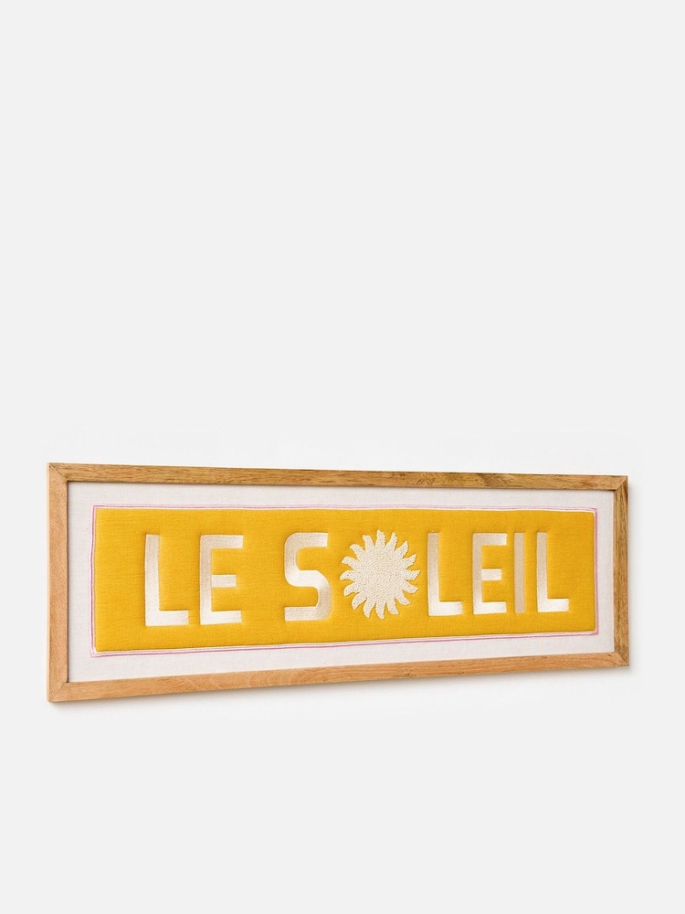 Oliver Bonas Yellow Le Soleil Embroidered Framed Wall Art - Image 6 of 6