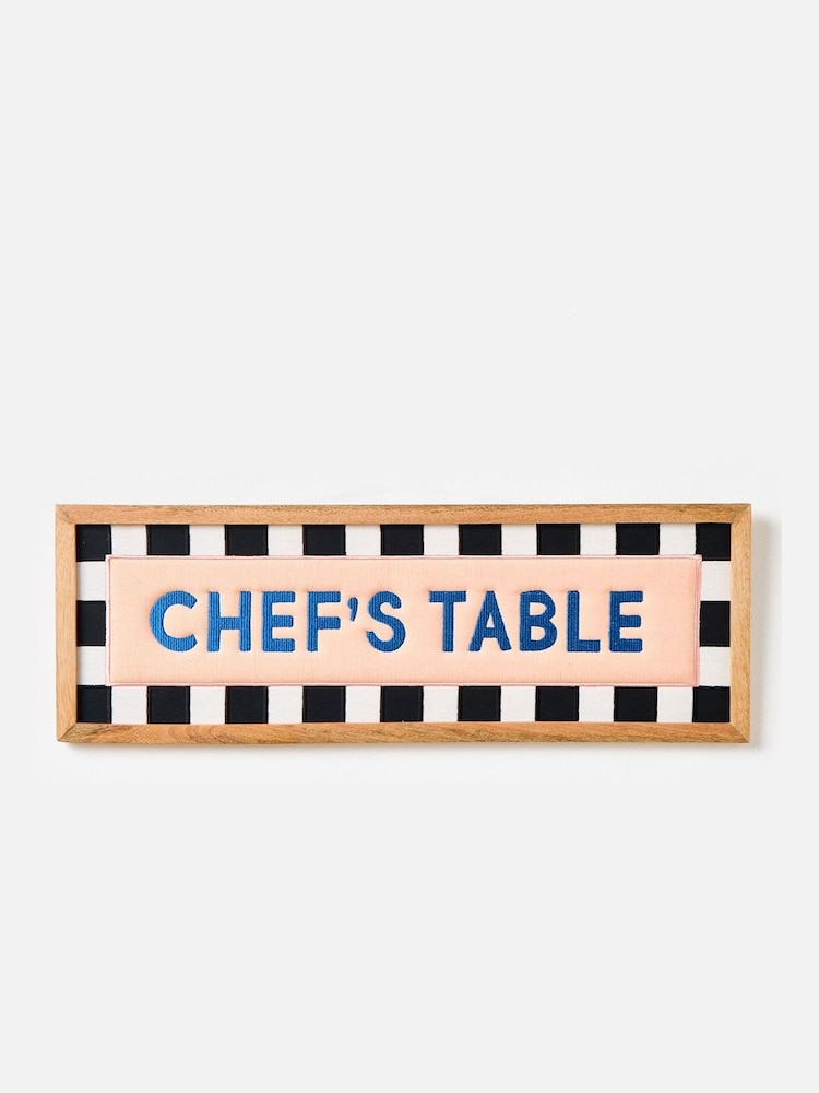 Oliver Bonas Pink Chef’s Table Embroidered Framed Wall Art - Image 2 of 6