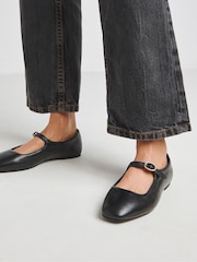 JD Williams Black Extra Wide Fit Mary Jane Flat Shoes - Image 2 of 4