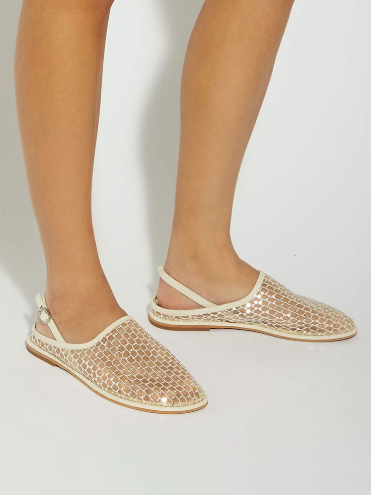Zapatos planos con tira trasera de malla Goss de Dune London - Imagen 1 de 6 Zapatos planos con tira trasera de malla Goss de Dune London - Imagen 1 de 6