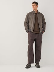 Brown Dogstooth Check Harrington Jacket - Image 2 of 11