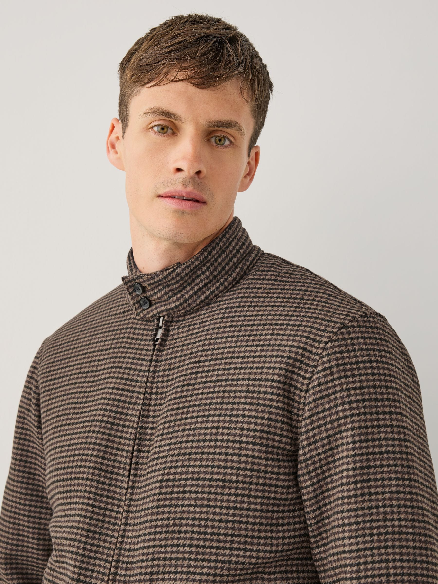 Buy Brown Dogstooth Check Harrington Jacket from Next China