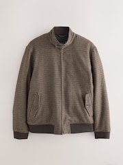 Brown Dogstooth Check Harrington Jacket - Image 6 of 11