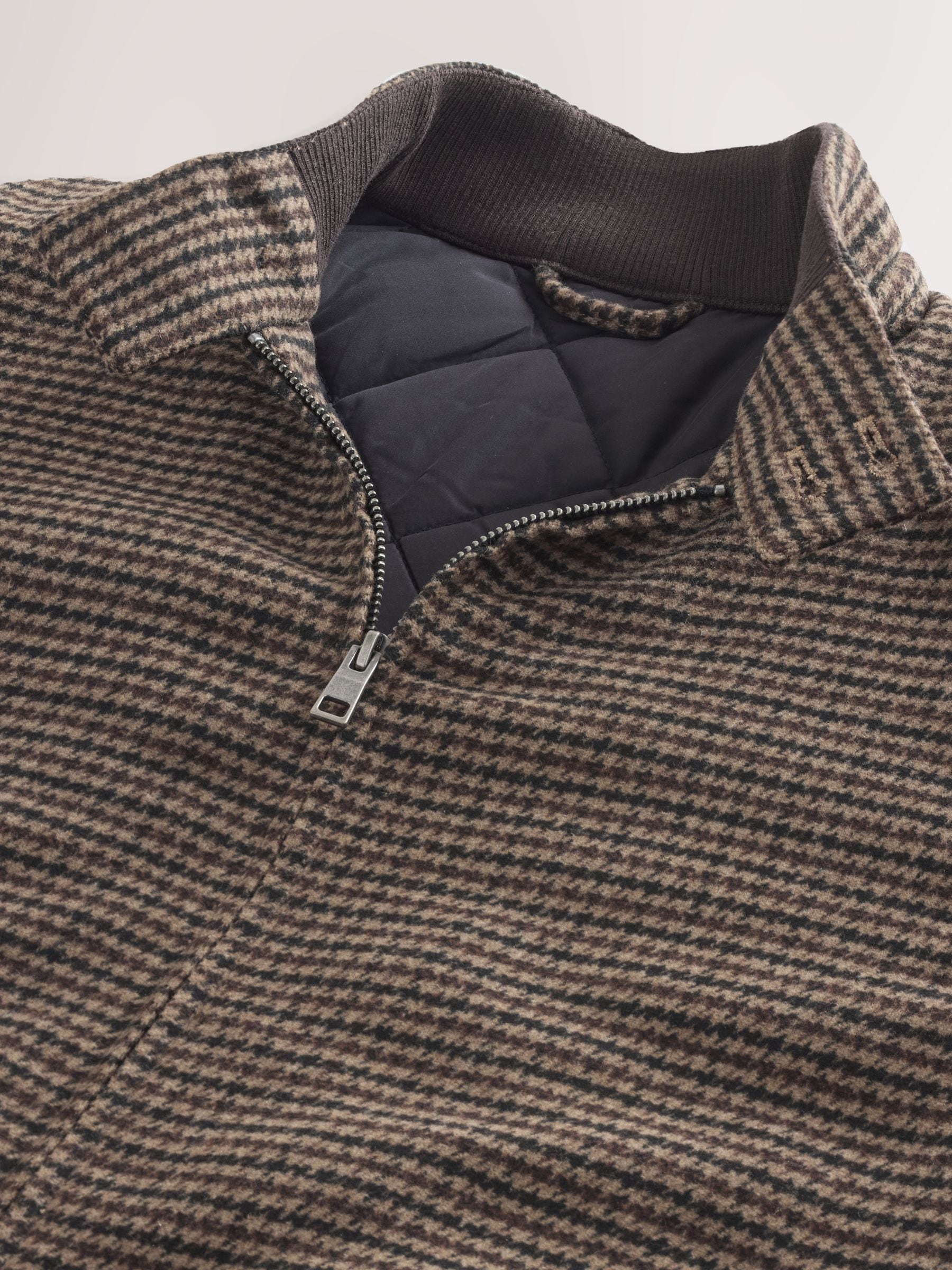 Buy Brown Dogstooth Check Harrington Jacket from Next Australia