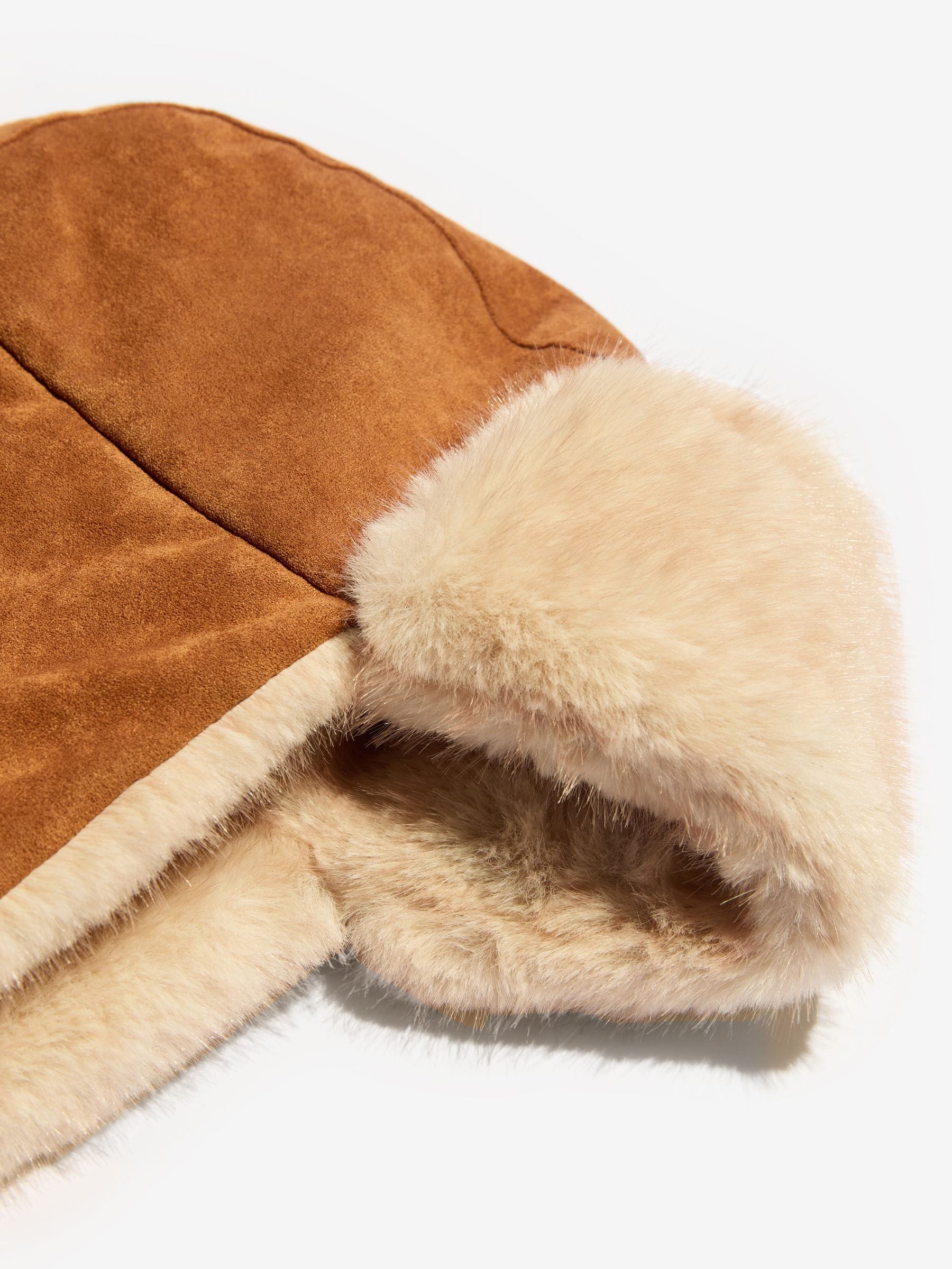 Buy Friends Like These Tan Brown Cosy Faux Suede and Fur Trapper