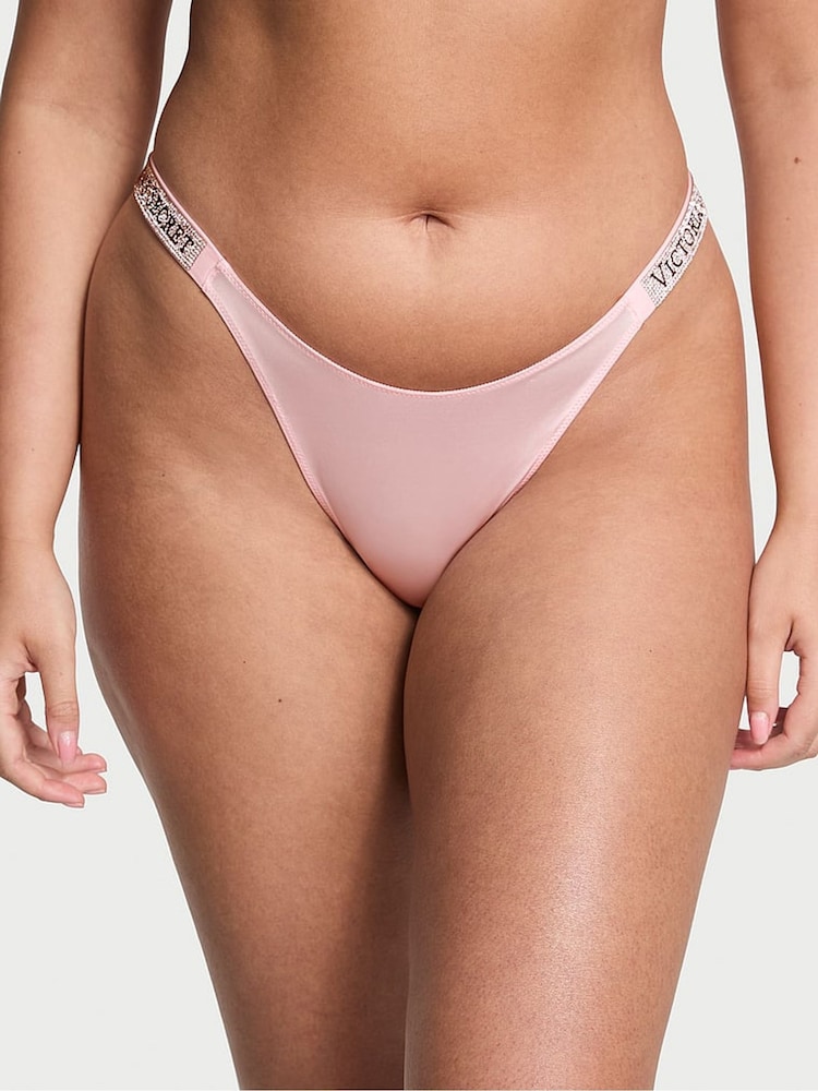 Victoria's Secret Angel Pink Brazilian Shine Strap Knickers - Image 1 of 3