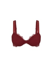 Victoria's Secret Sangria Red Add 2 Cups Push Up Bombshell Lace Shine Strap Bra - Image 3 of 4
