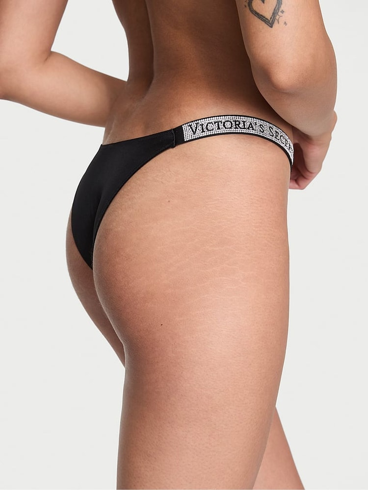 Victoria's Secret Black Brazilian Shine Strap Knickers - Image 2 of 3