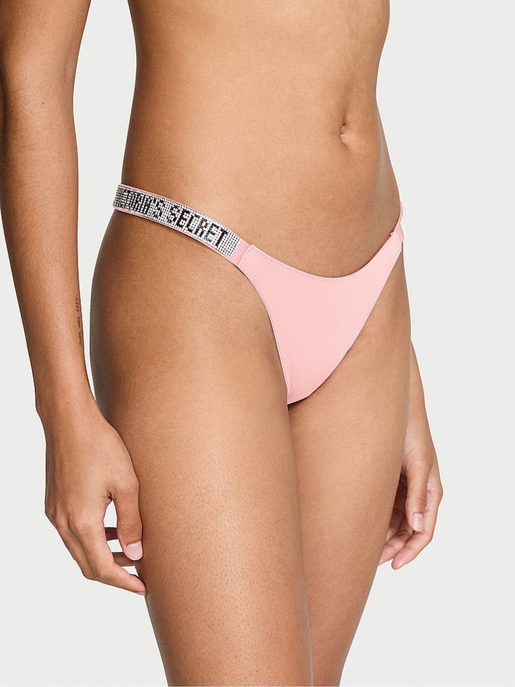 Victoria's Secret Angel Pink Thong Shine Strap Knickers - Image 1 of 3 Victoria's Secret Angel Pink Thong Shine Strap Knickers - Image 1 of 3