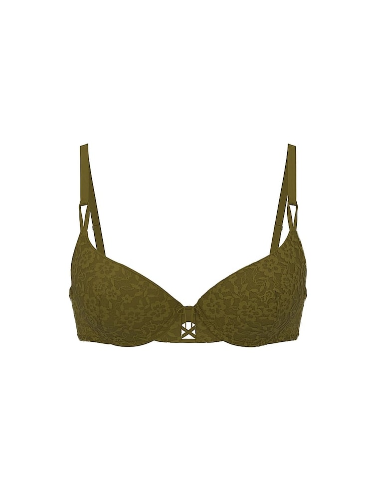 Victoria's Secret Green Chameleon Unlined Demi Sexy T-Shirt Lace-Up Bra - Image 5 of 5