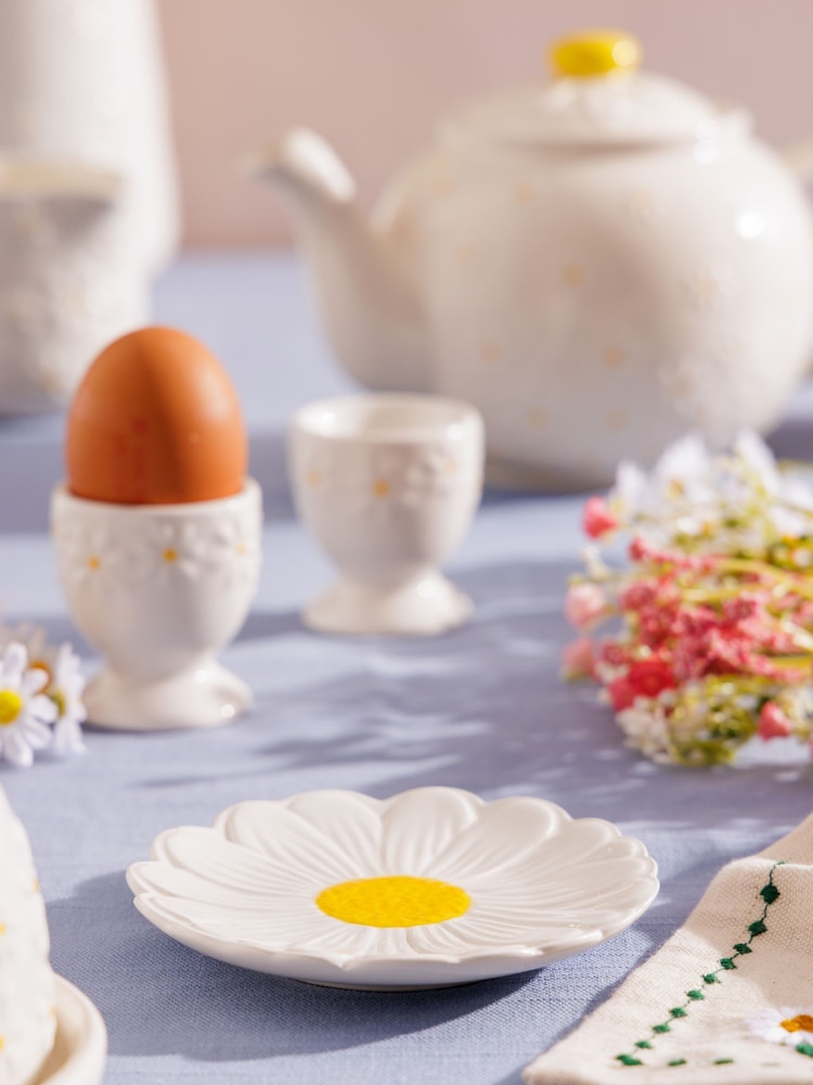 Price & Kensington. Cream Daisy Tea Coffee Sugar and Kitchen Tidy Set - Image 2 of 4