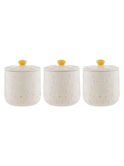 Price & Kensington. Cream Daisy Tea Coffee Sugar and Kitchen Tidy Set - Image 4 of 4