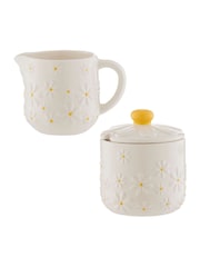 Price & Kensington. Cream Daisy 6 Cup Teapot Milk Jug and Sugar Bowl Set - Image 4 of 5