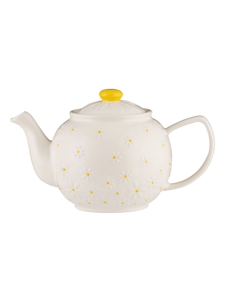 Price & Kensington. Cream Daisy 6 Cup Teapot Milk Jug and Sugar Bowl Set - Image 5 of 5