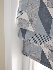 Blue Ready Made Blackout/Thermal Patchwork Print Roman Blinds - Image 3 of 7