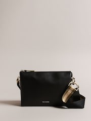 Ted Baker Black Darceyy Branded Webbing Leather Cross-Body Bag - Image 1 of 6