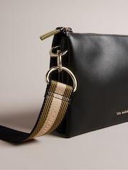 Ted Baker Black Darceyy Branded Webbing Leather Cross-Body Bag - Image 3 of 6