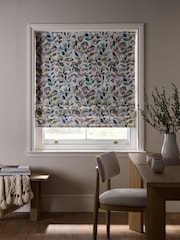 Multicoloured Ready Made Blackout/Thermal Leaves Print Roman Blind - Image 2 of 7