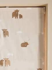 Natural Ready Made Blackout Thermal Hamish the Highland Cow Roman Blinds - Image 7 of 8