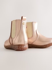 Rose Gold Wide Fit (G) Leather Chelsea Ankle Boots - Image 4 of 5