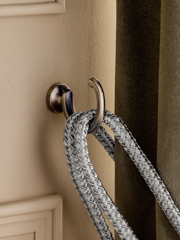 2 Pack Antique Brass Curtain Tieback Hooks - Image 1 of 2