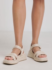 Simply Be Natural Extra Wide Fit Two Part Espadrille Flatform Sandals - Image 4 of 4