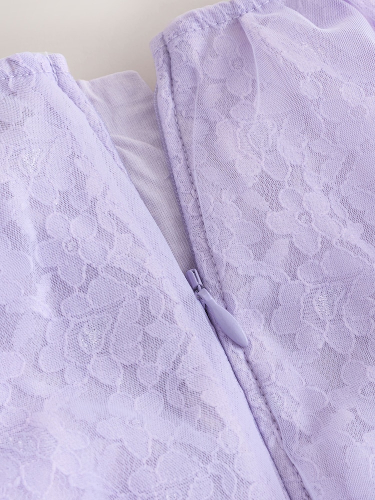 Buy Baker by Ted Baker Lilac Purple Lace Overlay 3D Corsage Dress from Next  USA