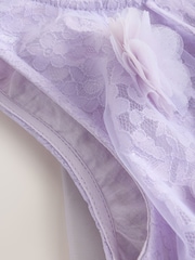 Baker by Ted Baker Lilac Purple Lace Overlay 3D Corsage Dress - Image 11 of 13