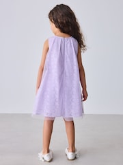 Baker by Ted Baker Lilac Purple Lace Overlay 3D Corsage Dress - Image 4 of 5