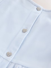 Baker by Ted Baker Blue Mesh Embroidered Detail Dress - صورة 10 من 12