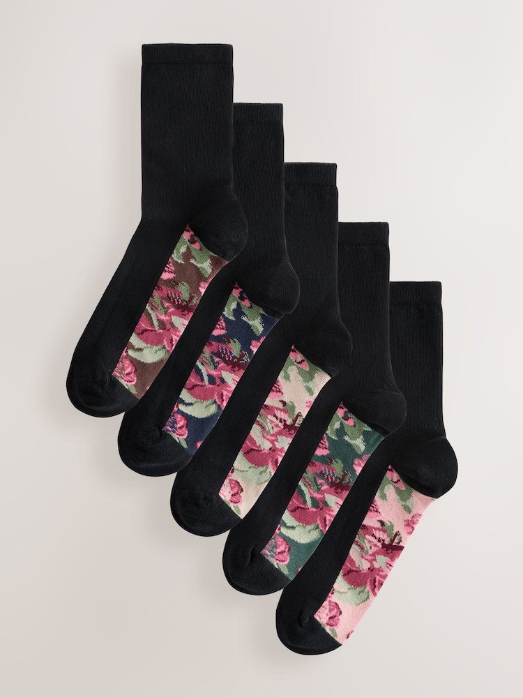 Tapestry Floral - Pack de 5 pares de calcetines tobilleros con detalle en la planta - Imagen 1 de 8