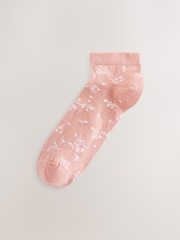 Rosa Ditsy Floral - Pacote Trainer Socks 7 - Imagem 4 de 10