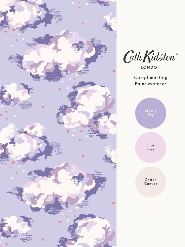 Cath Kidston Purple Silver Linings A4 Wallpaper Sample - Image 5 of 5